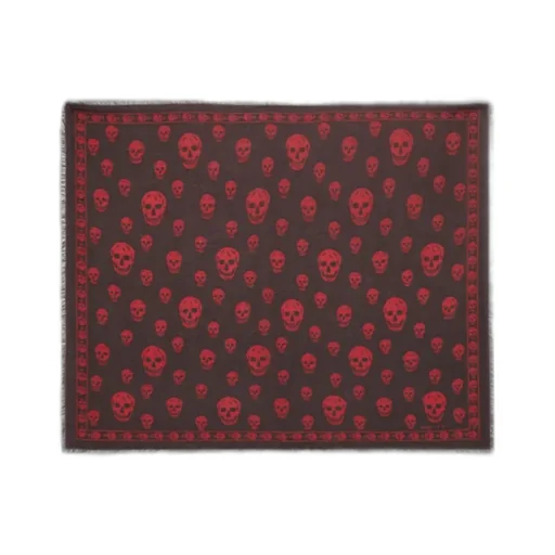 Alexander Mcqueen Classic Skull Printed Frayed-Edeg Scarf