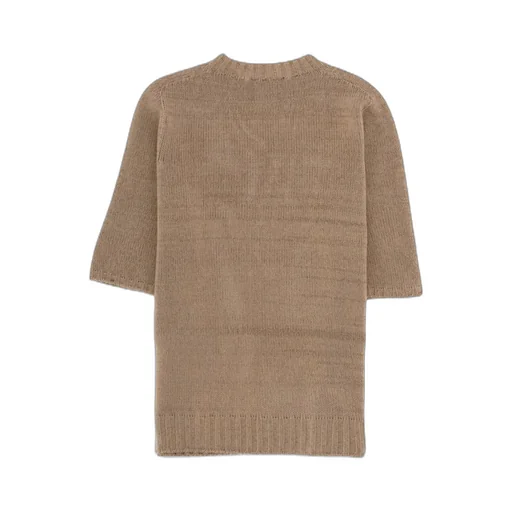 Crew Neck Short-Sleeved Knit Sweater