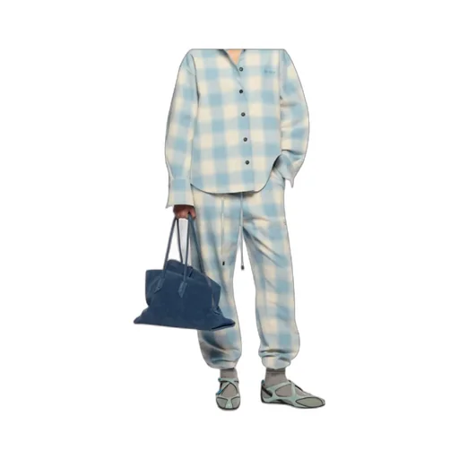 Light Blue And White Long Pant