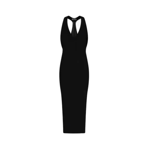 The Attico Plunging V-Neck Long Dress