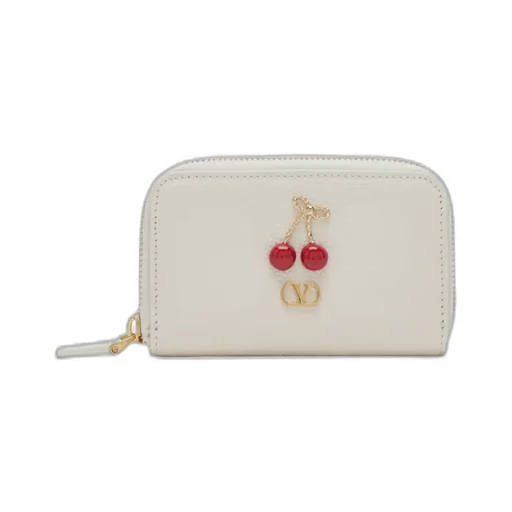 Valentino Cherryfic Vlogo Signature Zip-Up Wallet
