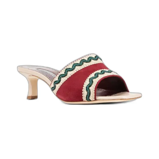 Square-Toed High-Heeled Sandals