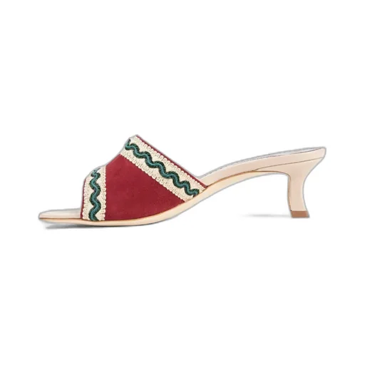 Square-Toed High-Heeled Sandals