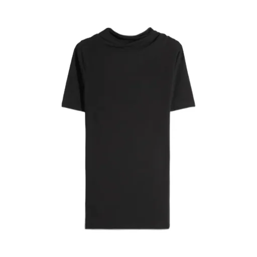 Short Sleeve Twisted Top In Cotton Crepe Jersey