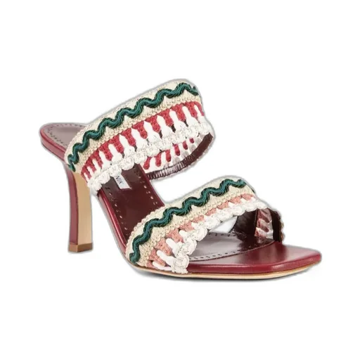 Square-Toed High-Heeled Sandals