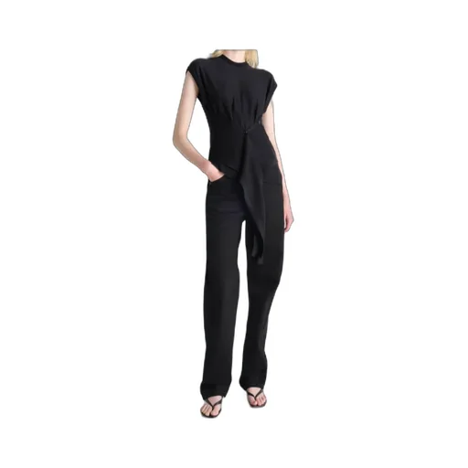 Sleeveless Buttoned Top In Merino Blend
