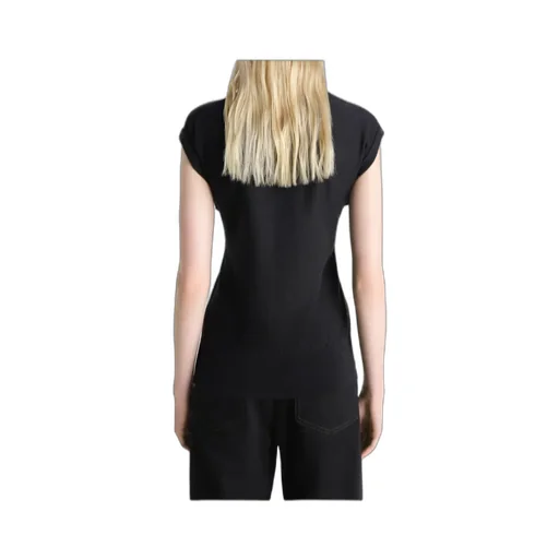 Sleeveless Buttoned Top In Merino Blend