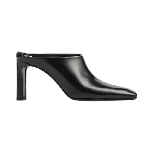 85Mm Box Leather Mules