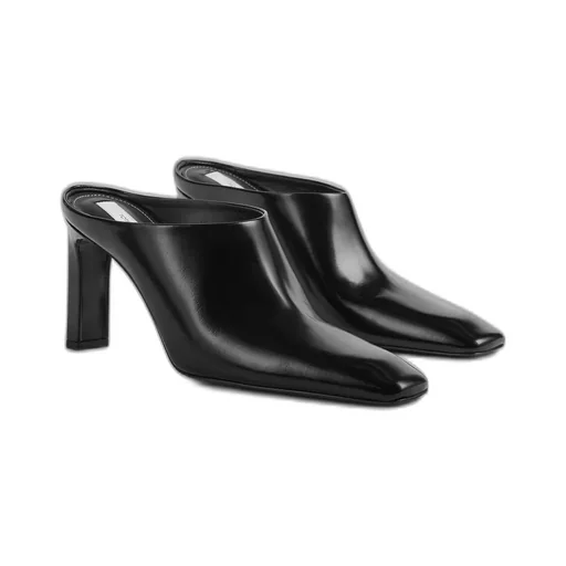 85Mm Box Leather Mules