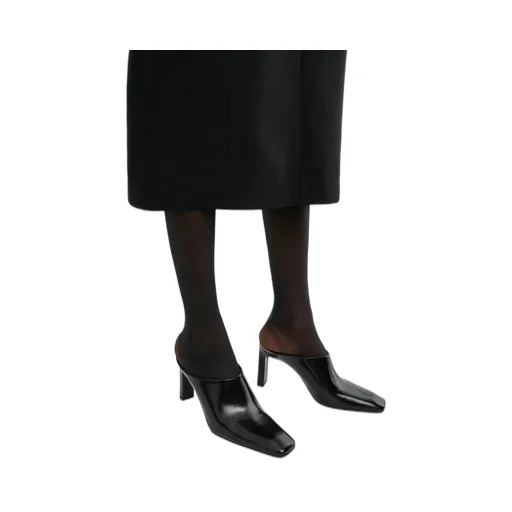 85Mm Box Leather Mules