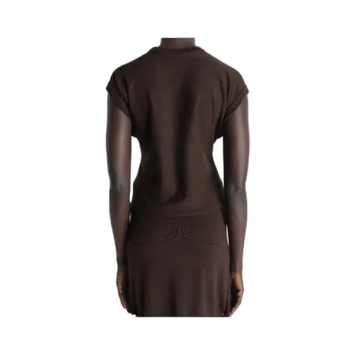 Sleeveless Buttoned Top In Merino Blend