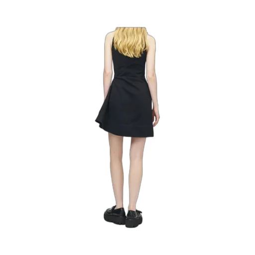 Alexander Mcqueen Denim Asymmetric Mini Dress