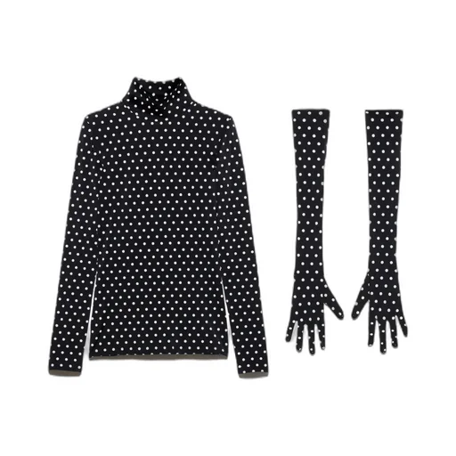 Polka Dot T-Shirt And Gloves