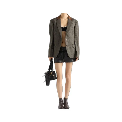 Prada Single-Breasted Chevron Jacket