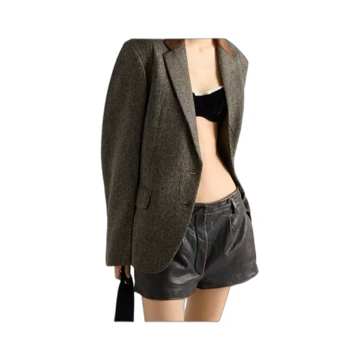 Prada Single-Breasted Chevron Jacket