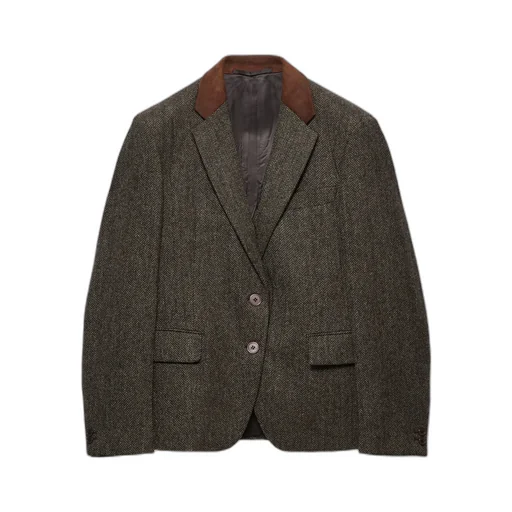 Prada Single-Breasted Chevron Jacket