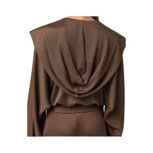 Grace Set Hooded Knitwear Set Chocolate