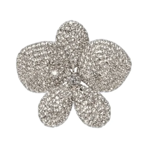 Flower-Shaped Crystal Decorative Brooch