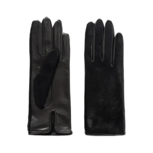 Calf Hair And Leather Gloves