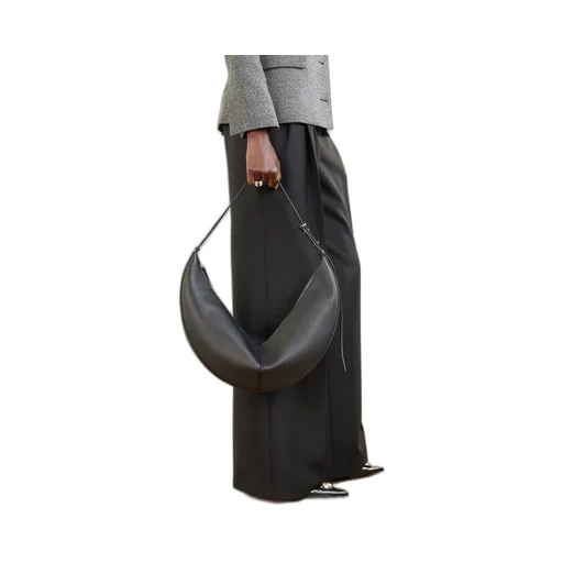 Slide Paneled Full-Grain Leather Shoulder Bag