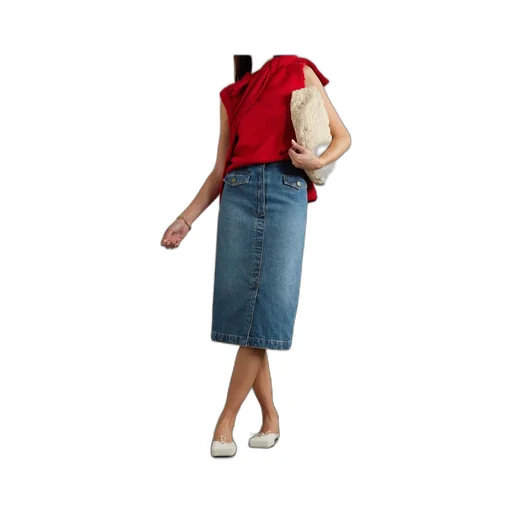 Jeans Mid-Length Skirt