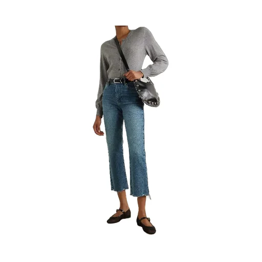 The Ruler Crop Frayed High-Rise Slim-Leg Jeans