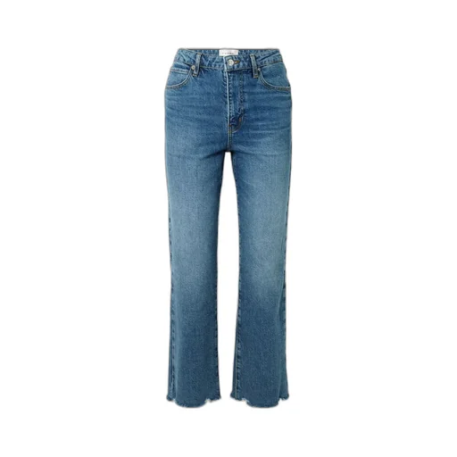 The Ruler Crop Frayed High-Rise Slim-Leg Jeans