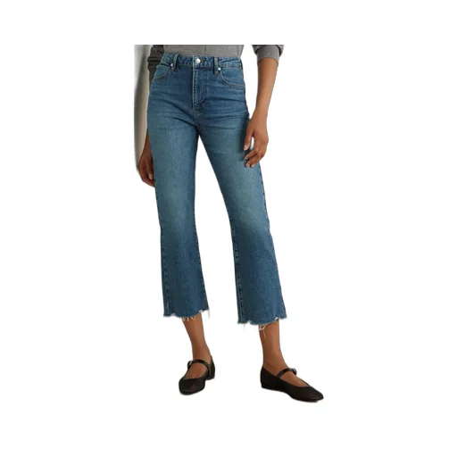 The Ruler Crop Frayed High-Rise Slim-Leg Jeans