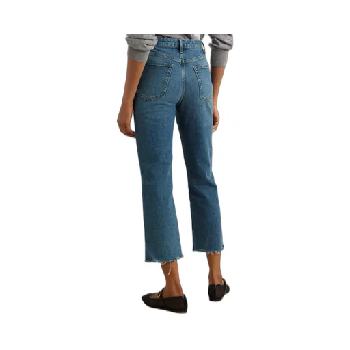 The Ruler Crop Frayed High-Rise Slim-Leg Jeans