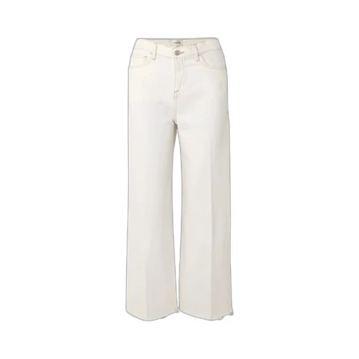 Wide-Leg Nine-Inch High-Waisted Denim Pants
