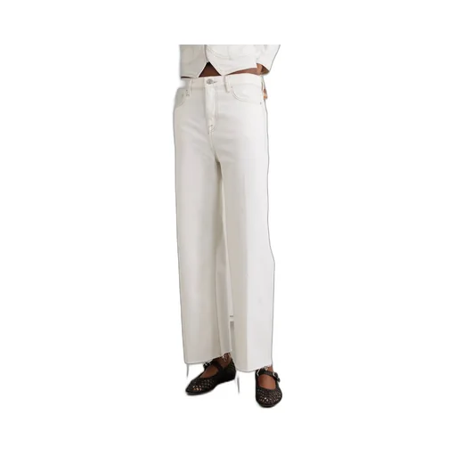 Wide-Leg Nine-Inch High-Waisted Denim Pants