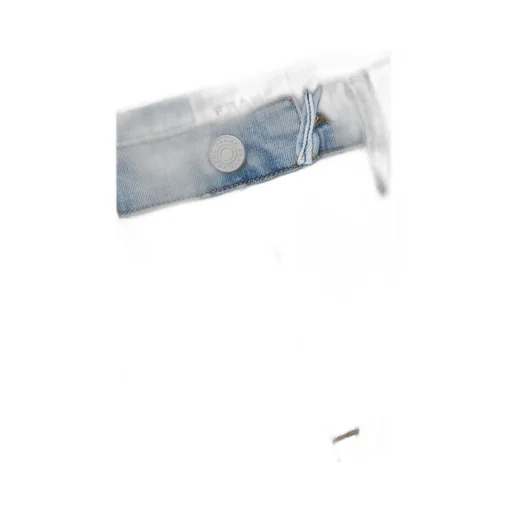 High-Waisted Straight-Leg Nine-Inch Denim Pants