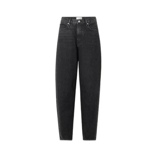 High-Rise Tapered Denim Trousers