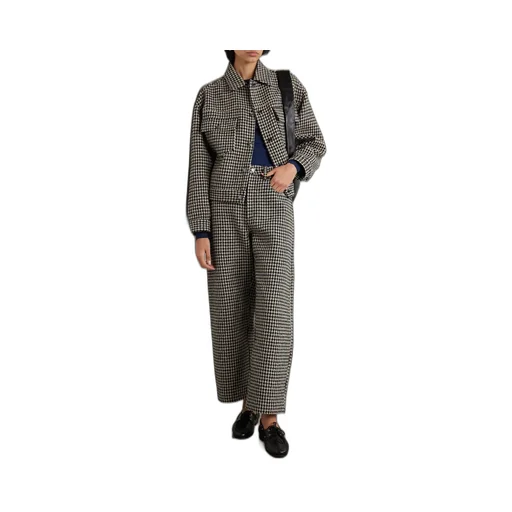 Houndstooth Tweed Track Pants