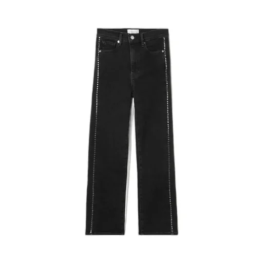 Embellished High-Rise Denim Trousers