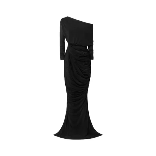 Long-Sleeved Pleated Dress