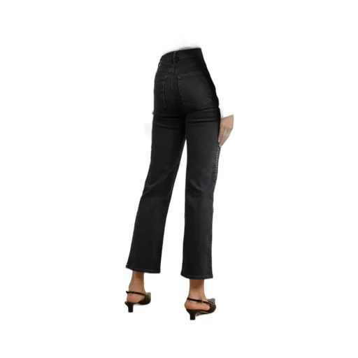 Embellished High-Rise Denim Trousers