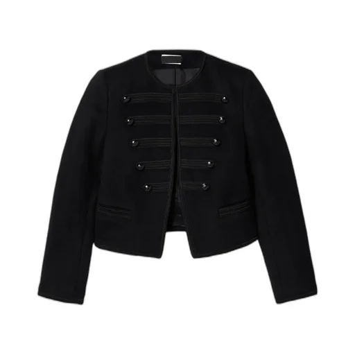 Joni Button-Embellished Cropped Blazer