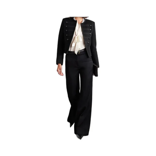 Joni Button-Embellished Cropped Blazer