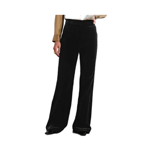 Pinstripe Wide-Leg Track Pants