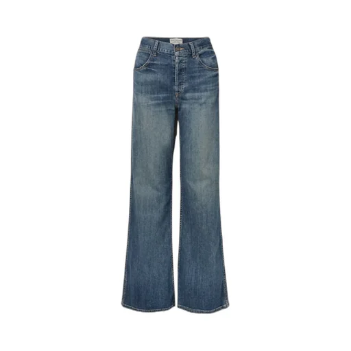 Terrell Frayed High-Rise Straight-Leg Jeans