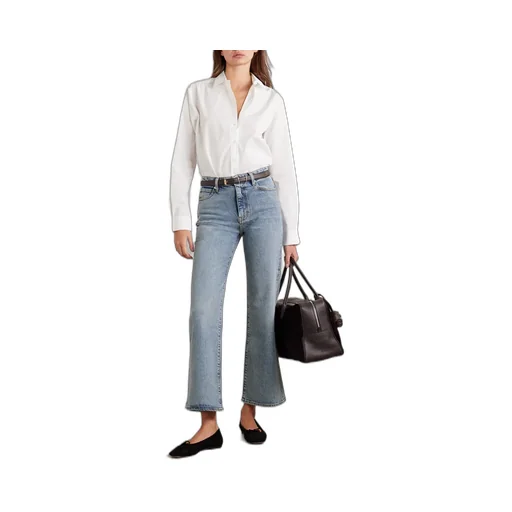 High-Waisted Flared Cropped Jeans