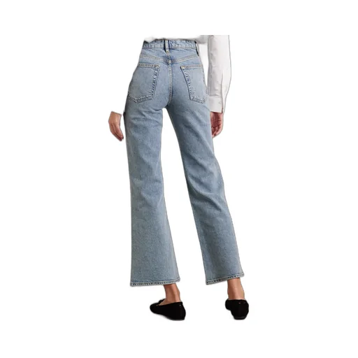 High-Waisted Flared Cropped Jeans