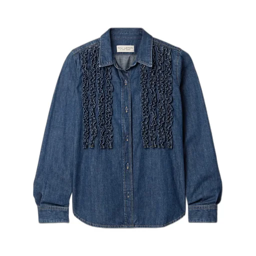 Lexa Ruffled Denim Shirt