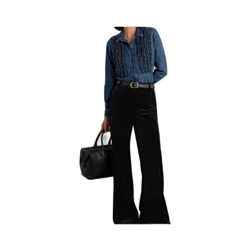 Lexa Ruffled Denim Shirt