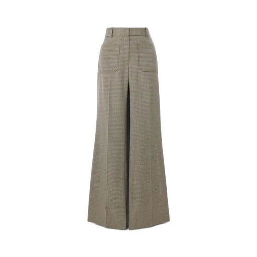 Houndstooth Flared Casual Pants