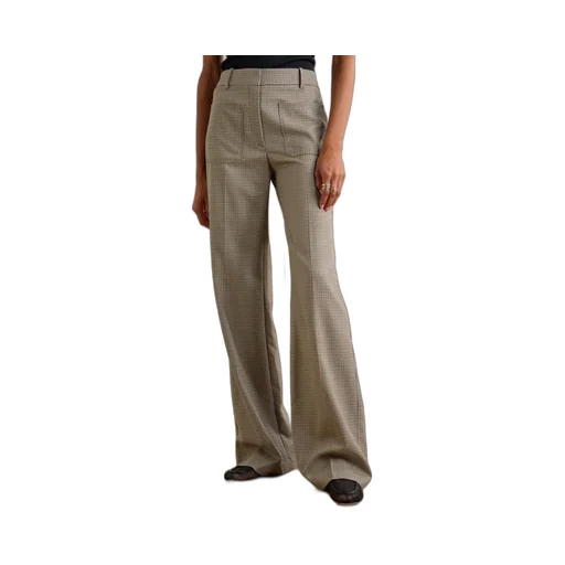 Houndstooth Flared Casual Pants