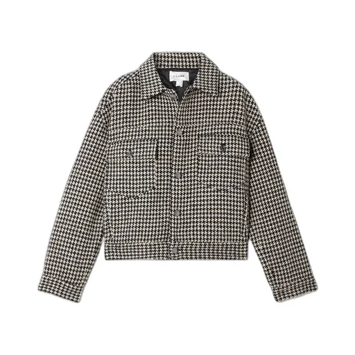 Houndstooth Tweed Casual Jacket