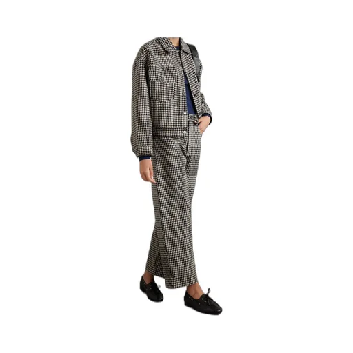 Houndstooth Tweed Casual Jacket