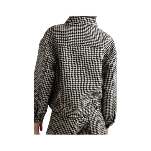 Houndstooth Tweed Casual Jacket